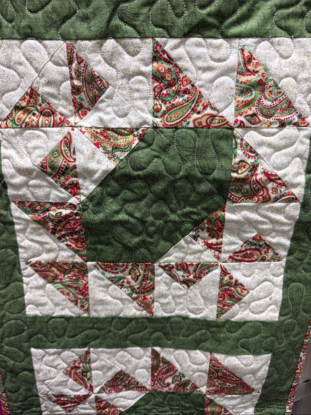 Green Paisley Patchwork Table Runner
